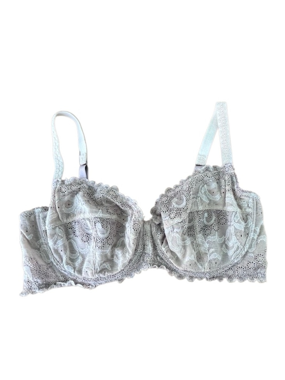 Elle Macpherson Intimates Lace Underwire Bra 34DD Mauve Silk Blend